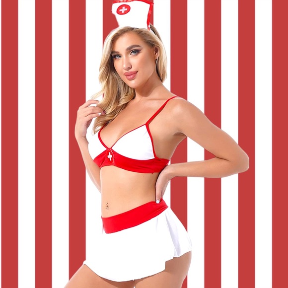Women's Sexy Nurse Uniform Cosplay Lingerie Set Role-Play Outfit. Medium. NWT. - Picture 3 of 6